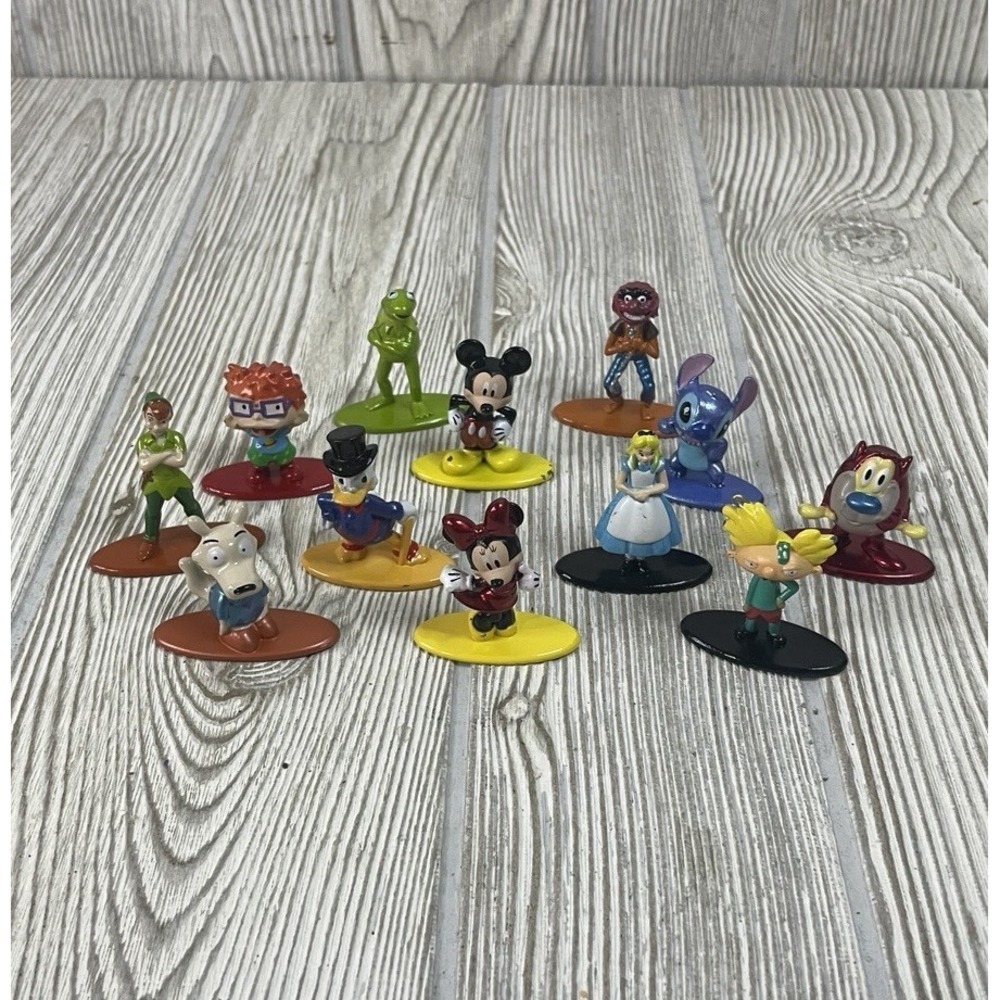 Jada Toys Disney Muppets Mickey Stitch Rugrats Lot Of 12 Nano Metalfig Figures